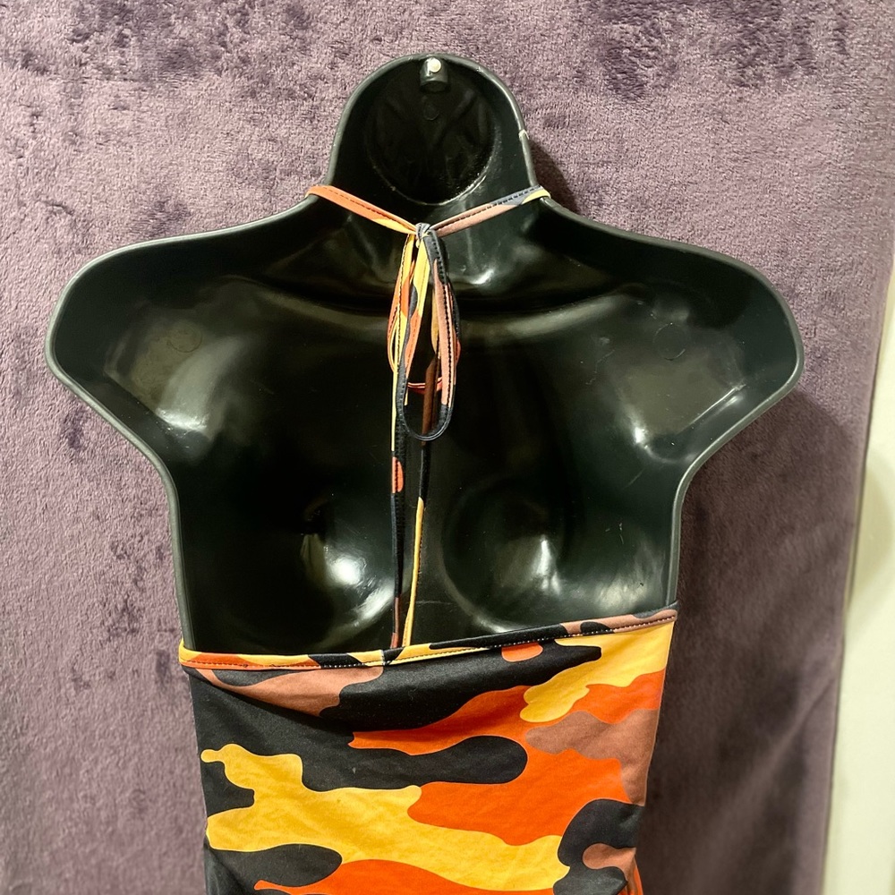 Camouflage Halter crop top.